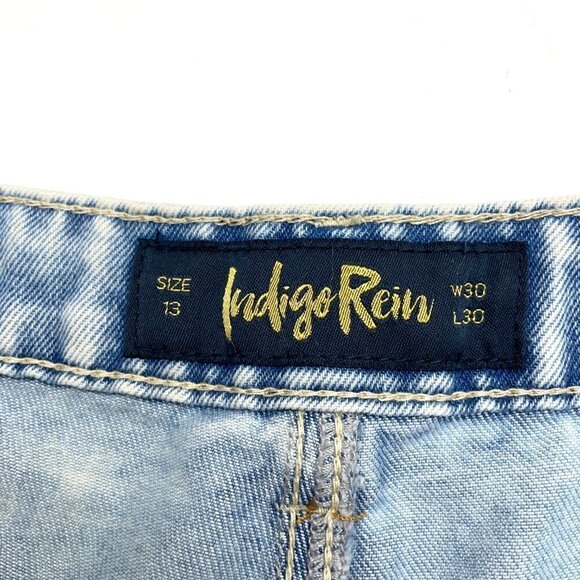 NEW Indigo Reign Women's Dad Jean High Rise Wide Leg Light Wash size 30 x 30 - Picture 8 of 11